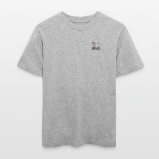 Relaxed Fit Shirt „Blumen gegen Burnout“ | Bio-Baumwolle, Unisex, Nachhaltige Produktion - Grau meliert