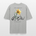Oversized Bio T-Shirt Unisex – „Grow from a dark past“ Statement | Nachhaltig & stylisch - Grau meliert