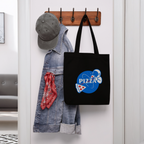NASA Pizza Fusion Jutebeutel | Bio Stofftasche mit Astronaut-Pizza-Design - Schwarz