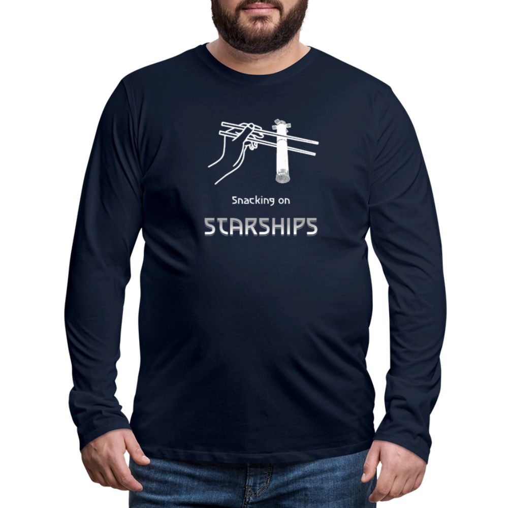 Snacking on Starships - Premium Long Sleeve - Navy