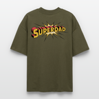 Superdad Oversized Shirt | Comic-inspiriertes Vatertagsdesign im Pop-Art-Stil - Khaki