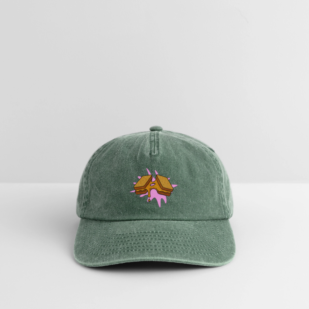 Vintage Cap "Pull Day – Stretch Your Limits" | Fitness Lifestyle Accessoire - Vintage Flaschengrün 