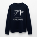Starship Sweatshirt mit futuristischem Frontprint | „Snacking on Starships“ | 100% Bio-Baumwolle - Navy
