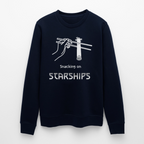 Starship Sweatshirt mit futuristischem Frontprint | „Snacking on Starships“ | 100% Bio-Baumwolle - Navy