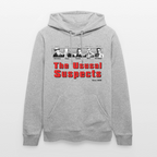 The Usual Suspects Hoodie – Bio Unisex Kapuzenpullover mit Physiker-Retroprint - Grau meliert