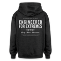 Motivierender Oversized Unisex Hoodie in Premium Qualität | Engineered For Extremes - Anthrazit