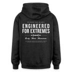Motivierender Oversized Unisex Hoodie in Premium Qualität | Engineered For Extremes - Anthrazit