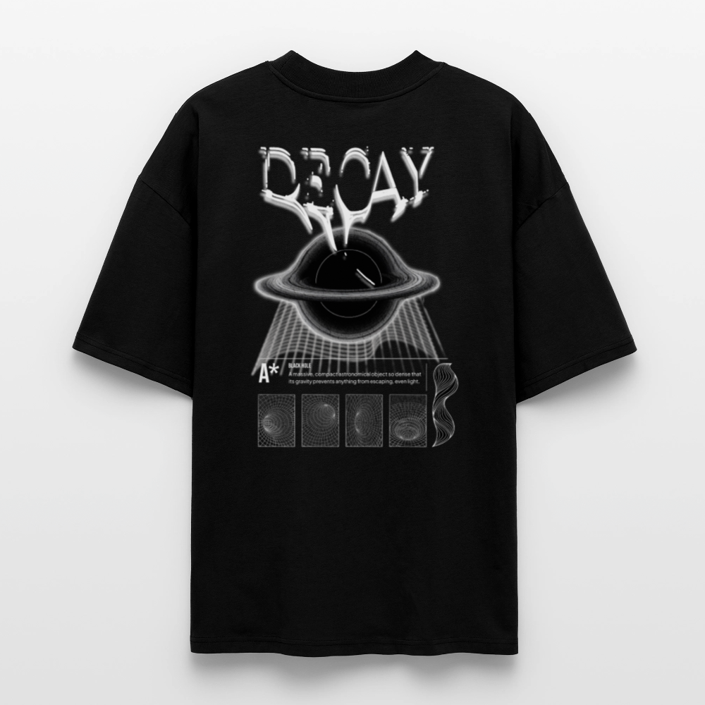 Oversized Black Hole T-Shirt DECAY | Premium Space-Design aus 100% Bio-Baumwolle - Schwarz