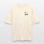 Premium Oversized Shirt „Blumen gegen Burnout“ | Nachhaltig, Bio-Baumwolle, Unisex - Weißgrau