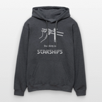 Premium SPace Hoodie mit futuristischem Print „Snacking on Starships“ | Midweight Unisex - Dunkelgrau meliert