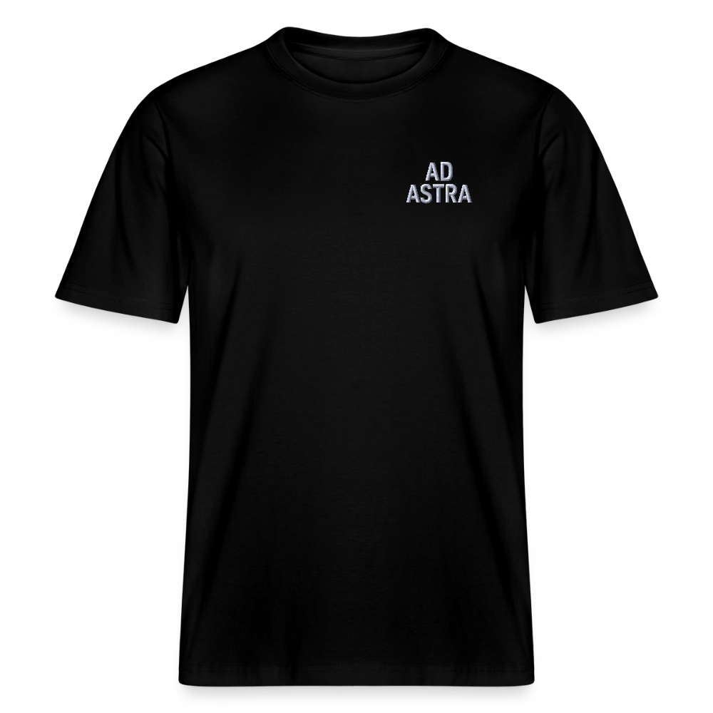 AD ASTRA Bestickung auf Organic Unisex Relaxed Fit Shirt | Nachhaltiges Space-Design mit 100% Bio-Baumwolle - Schwarz