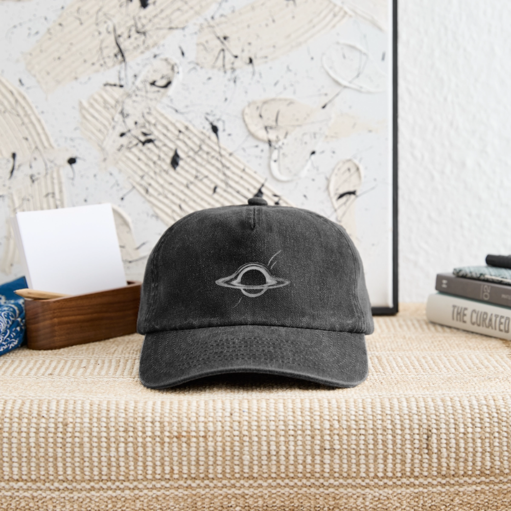 Black Hole Relaxed Vintage Cap | Unisex Kappe mit minimalistischem Druck - Vintage Schwarz