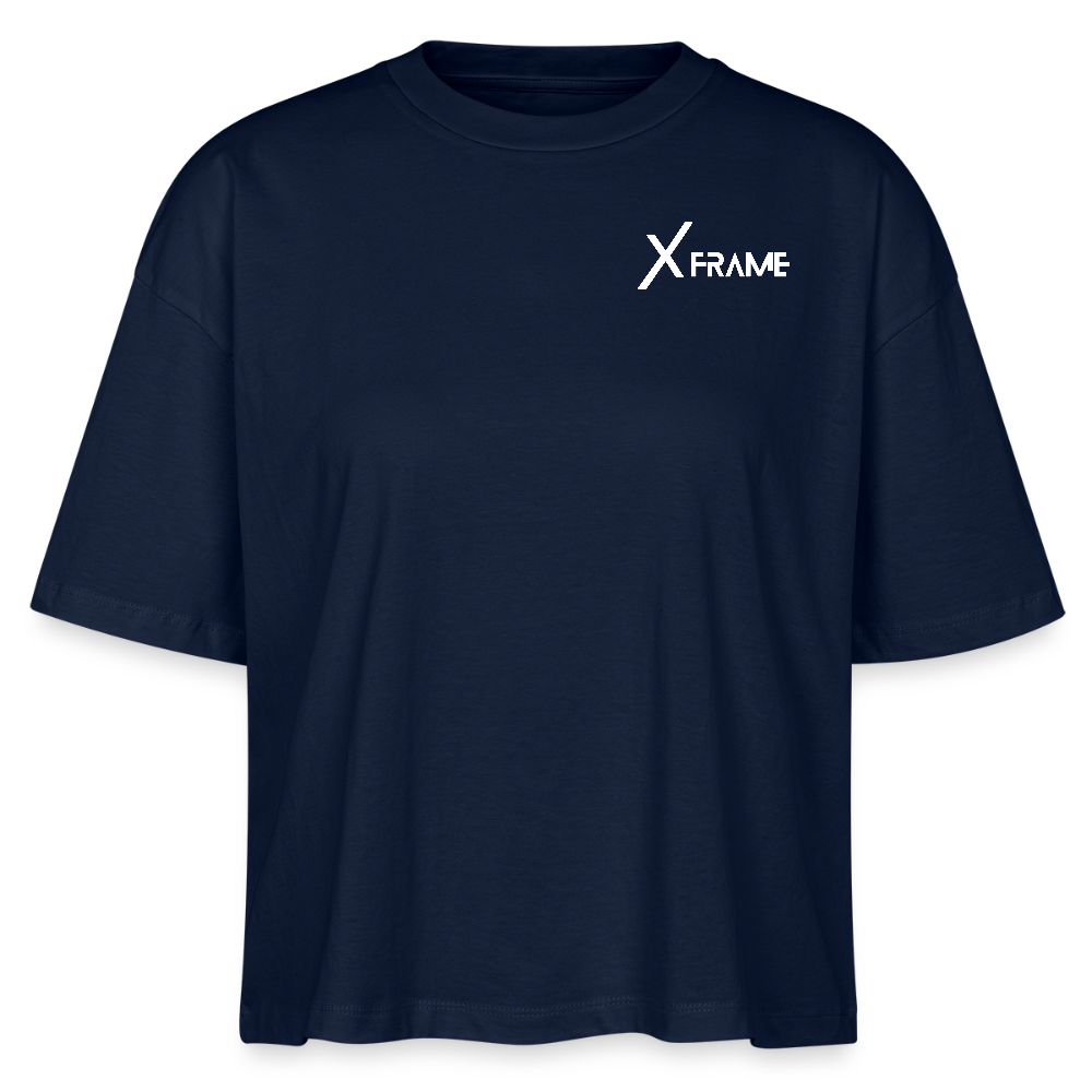 XFRAME Nova Boxy Bio-T-Shirt Damen – Oversized Bio-Shirt mit Fitness-Silhouette - Navy