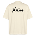 Premium Organic Oversized Shirt | Team XFrame | Stylisches Unisex Shirt für Bodybuilding, Fitness & Training (Heller Stoff) - Weißgrau