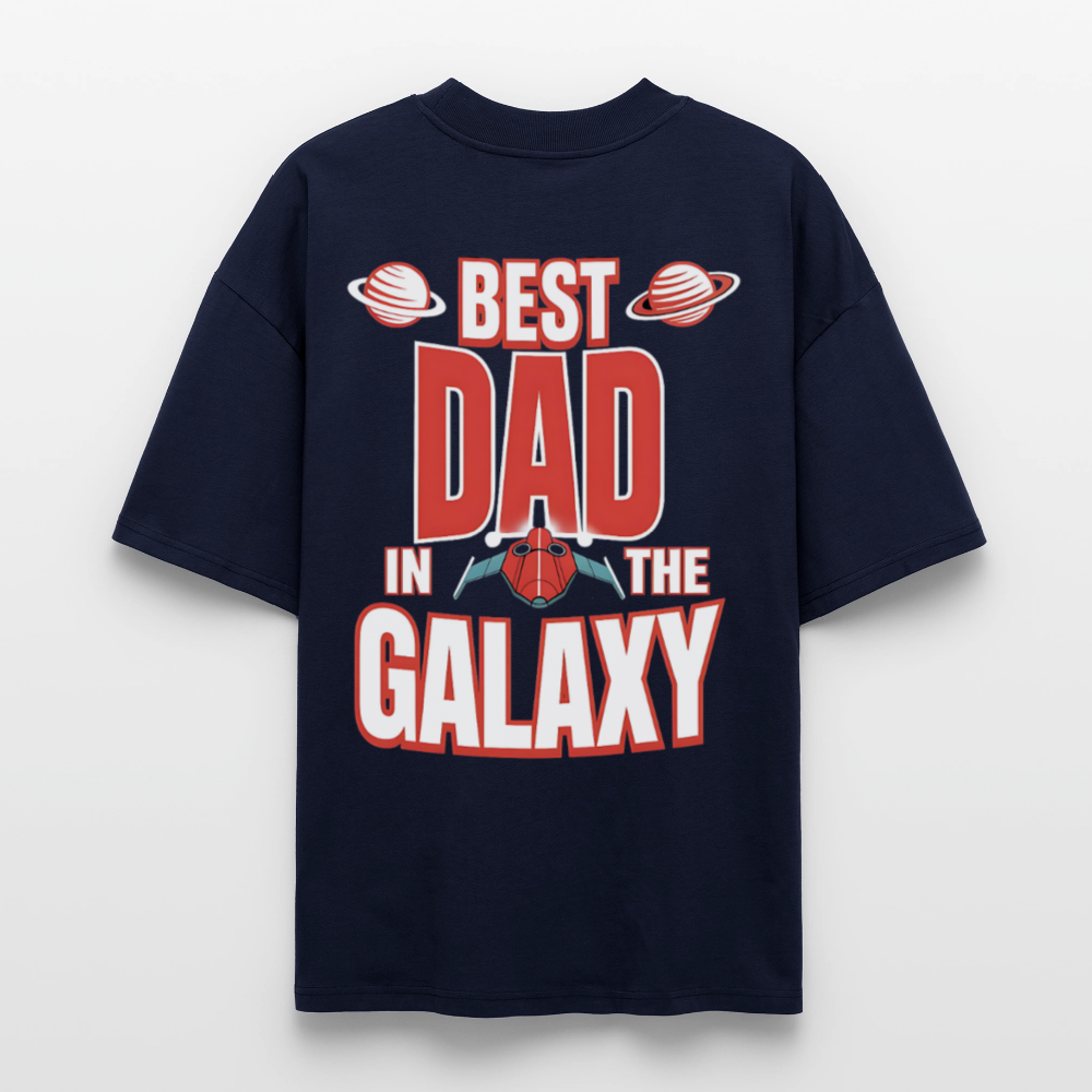 Vatertags Oversized Shirt für Weltraum-Fans | Best Dad in the Galaxy - Navy
