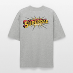 Superdad Oversized Shirt | Comic-inspiriertes Vatertagsdesign im Pop-Art-Stil - Grau meliert