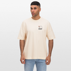 Premium Oversized Shirt „Blumen gegen Burnout“ | Nachhaltig, Bio-Baumwolle, Unisex - Weißgrau