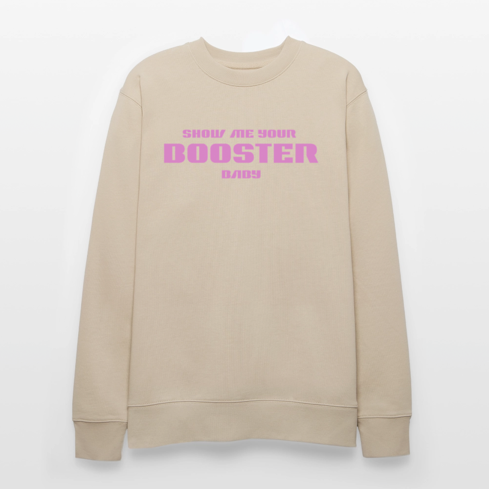 Bio Sweatshirt Unisex – Retro Comic „Show Me Your Booster Baby“ | SpaceX Starship Sweatshirt - Beige