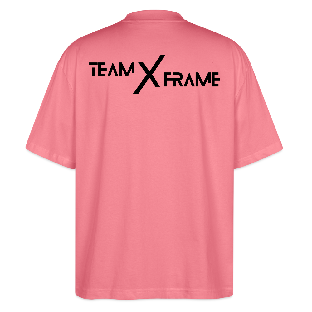 Premium Organic Unisex Oversized Shirt Team XFrame 2 | Stylisches Bodybuilding Shirt (Heller Stoff) - Pink 