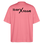Premium Organic Unisex Oversized Shirt Team XFrame 2 | Stylisches Bodybuilding Shirt (Heller Stoff) - Pink 