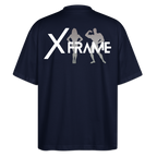 XFRAME Oversized Shirt Unisex | Premium Fitness T-Shirt mit Bodybuilding-Silhouette (Dunkler Stoff) - Navy