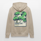 Unisex Organic Hoodie „EARTH LIFE“ | Nachhaltiger Kapuzenpullover mit Natur-Statement aus Bio-Baumwolle - Beige