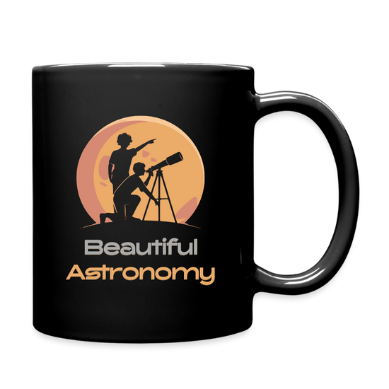 Beautiful Astronomy Tasse – Schwarze Keramiktasse mit Teleskop-Motiv & Astronomie-Design - Schwarz