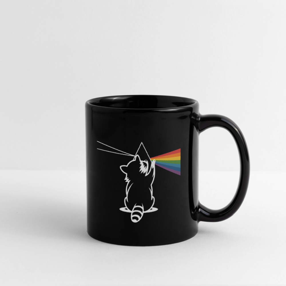 Raccoon Prism Tasse – Stylische Premium-Keramiktasse mit Waschbä - Schwarz