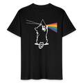 Raccoon Prism T-Shirt – Bio Unisex Shirt mit Regenbogen-Design - Schwarz