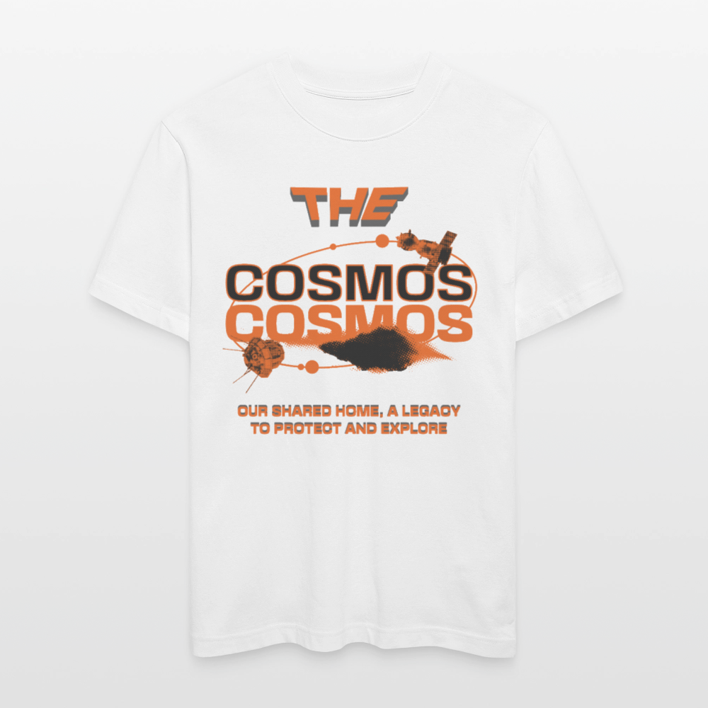 THE COSMOS | Eco‑Friendly Space Cotton Tee | Organic Relaxed Fit T‑Shirt Unisex - Weiß