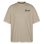 XFRAME Oversized Shirt Unisex | Premium Fitness T-Shirt mit Bodybuilding-Silhouette (Heller Stoff) - Steingrau