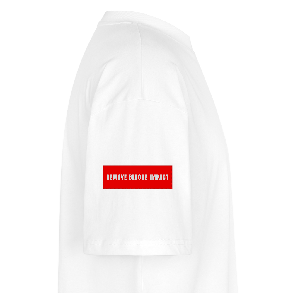 REMOVE BEFORE LIFT-OFF Shirt – Oversized Shirt mit Aviation & Gym Design (Unisex)| 100% Bio-Baumwolle - Weiß