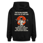 Lusitger Unisex Oversized Hoodie Astronaut Gym | Gemütlicher Premium Hoodie Spruch „Ich habe ein Raumschiff “ - Schwarz