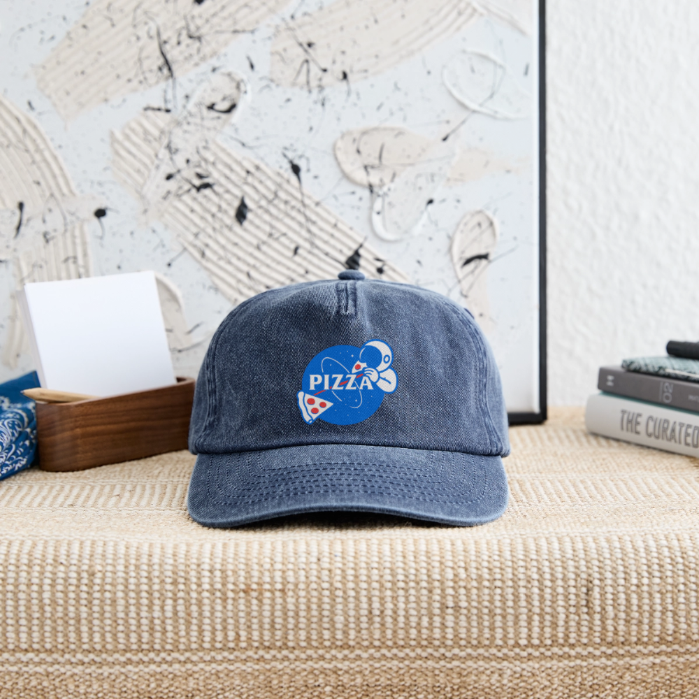 NASA Pizza Fusion Cap – Vintage-Basecap mit Astronaut-Pizza-Print - Vintage Denim