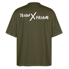 Premium Organic Unisex Oversized Shirt Team XFrame 2 | Stylisches Bodybuilding Shirt - Khaki
