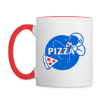 NASA Pizza Fusion Tasse | Kaffeebecher mit Astronaut & Pizza-Design - Weiß/Rot