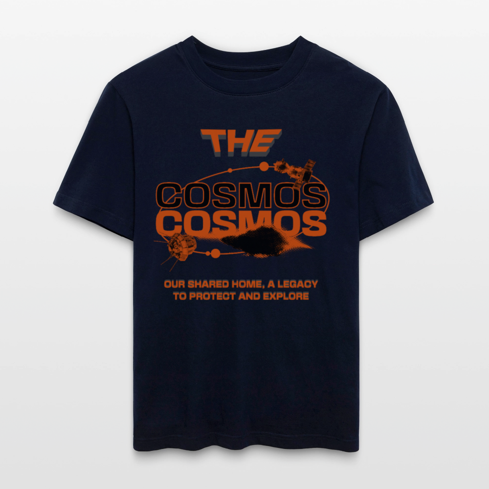THE COSMOS | Eco‑Friendly Space Cotton Tee | Organic Relaxed Fit T‑Shirt Unisex - Navy