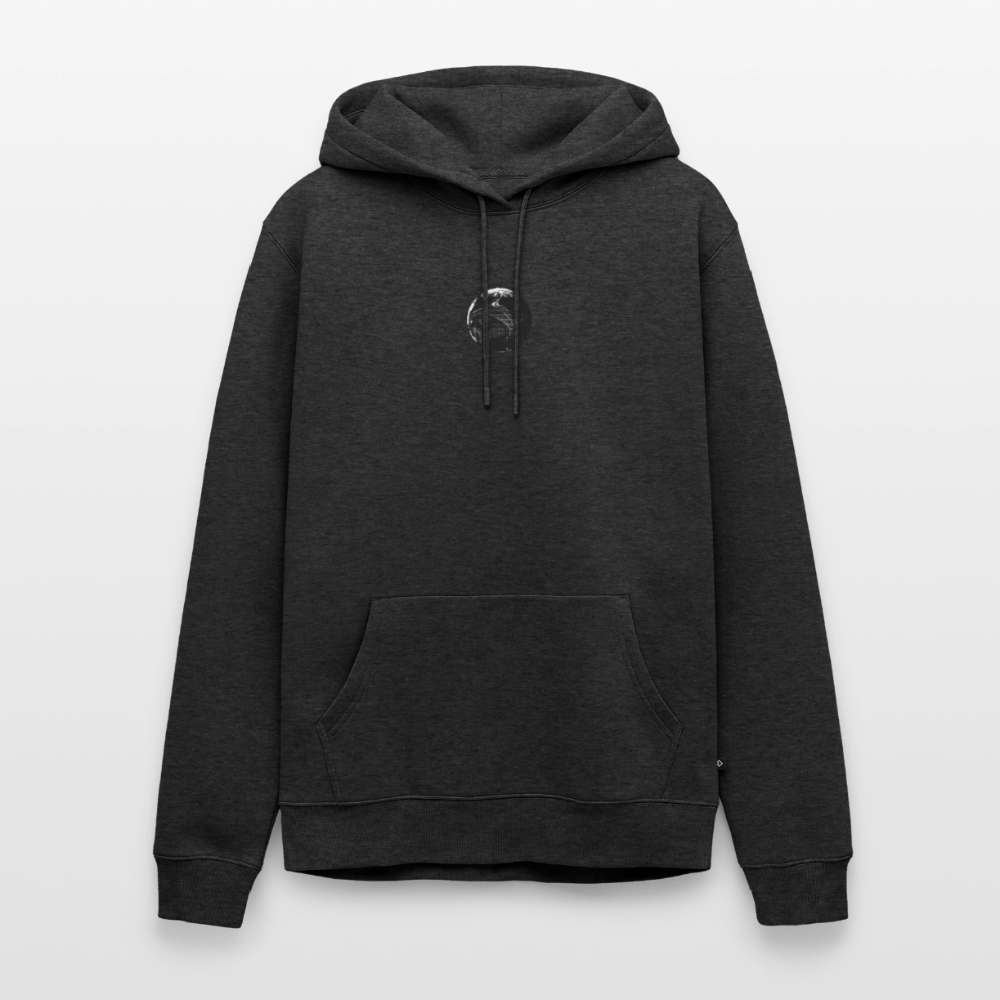 Premium Hoodie "Astronomy" – Mond-Print Unisex Hoodie - Anthrazit meliert