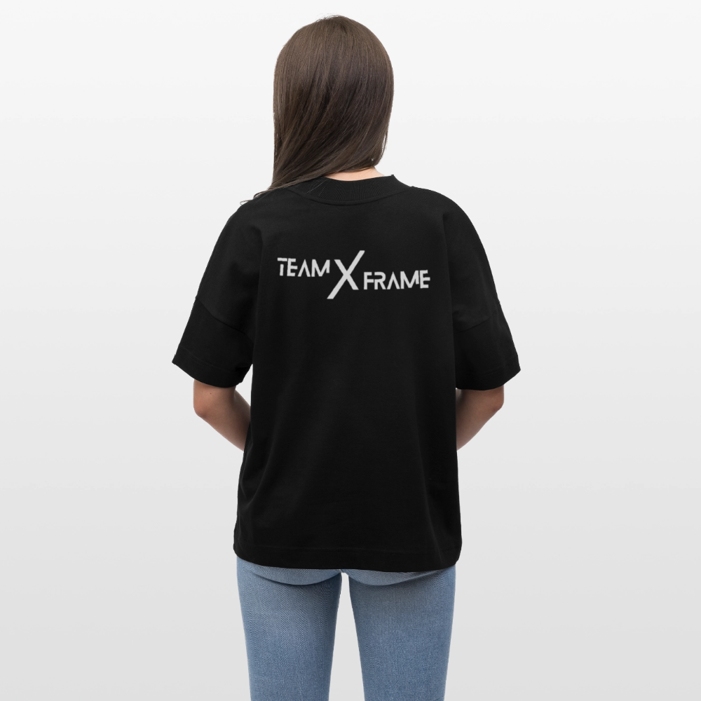 Premium Organic Unisex Oversized Shirt Team XFrame 2 | Stylisches Bodybuilding Shirt - Schwarz
