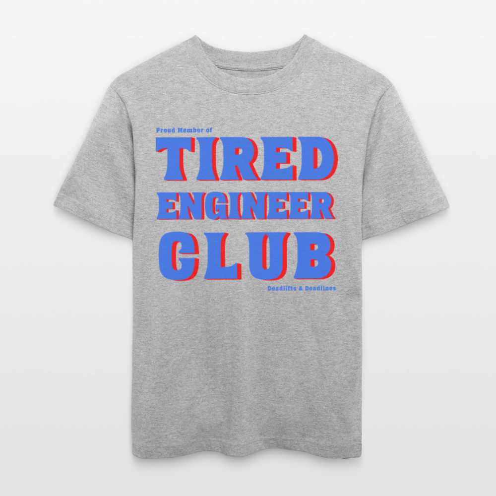 Tired Engineer Club T-Shirt – Relaxed Fit Bio Unisex | Planet Pioneers - Grau meliert