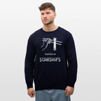 Starship Sweatshirt mit futuristischem Frontprint | „Snacking on Starships“ | 100% Bio-Baumwolle - Navy