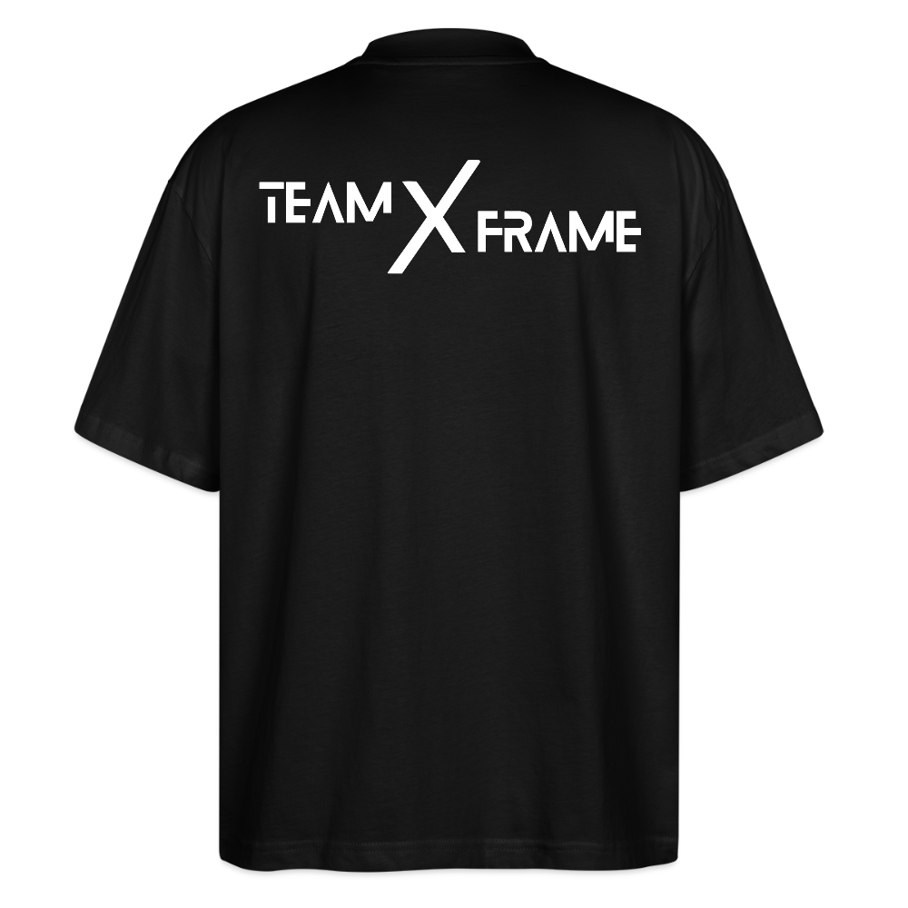 Premium Organic Unisex Oversized Shirt Team XFrame 2 | Stylisches Bodybuilding Shirt - Schwarz