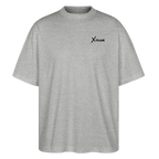 Premium Organic Oversized Shirt | Team XFrame | Stylisches Unisex Shirt für Bodybuilding, Fitness & Training (Heller Stoff) - Grau meliert