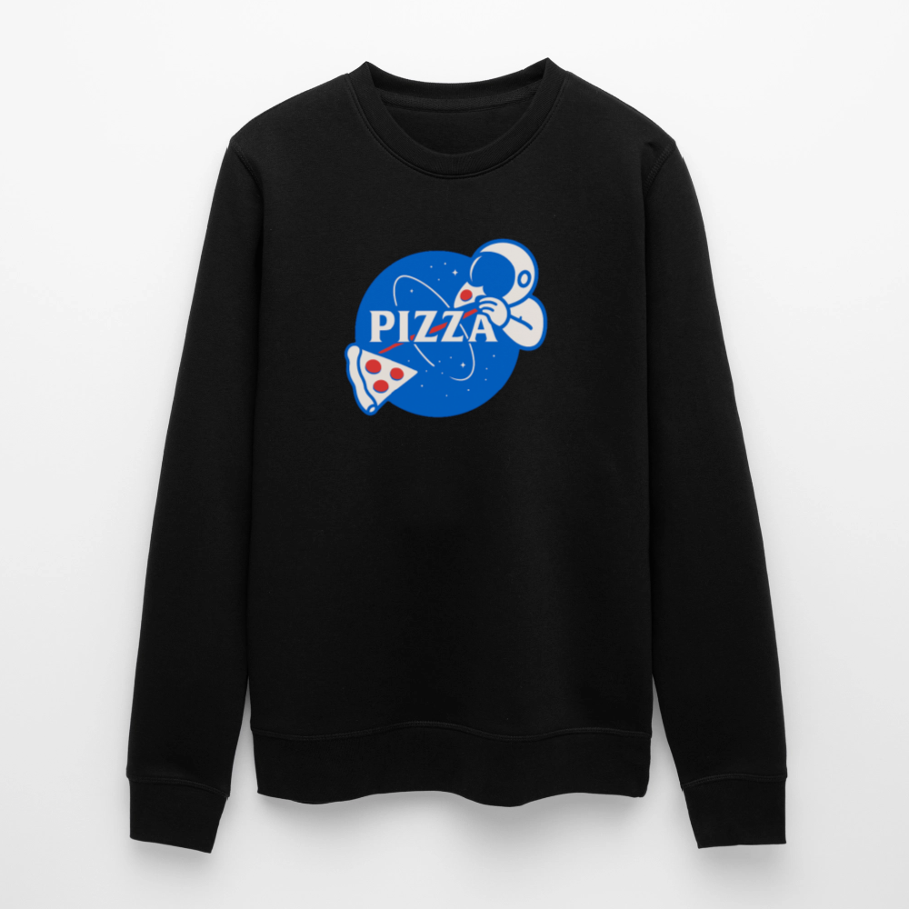 NASA Pizza Fusion Sweatshirt | Unisex Bio-Pullover mit Astronaut & Pizza Slice - Schwarz