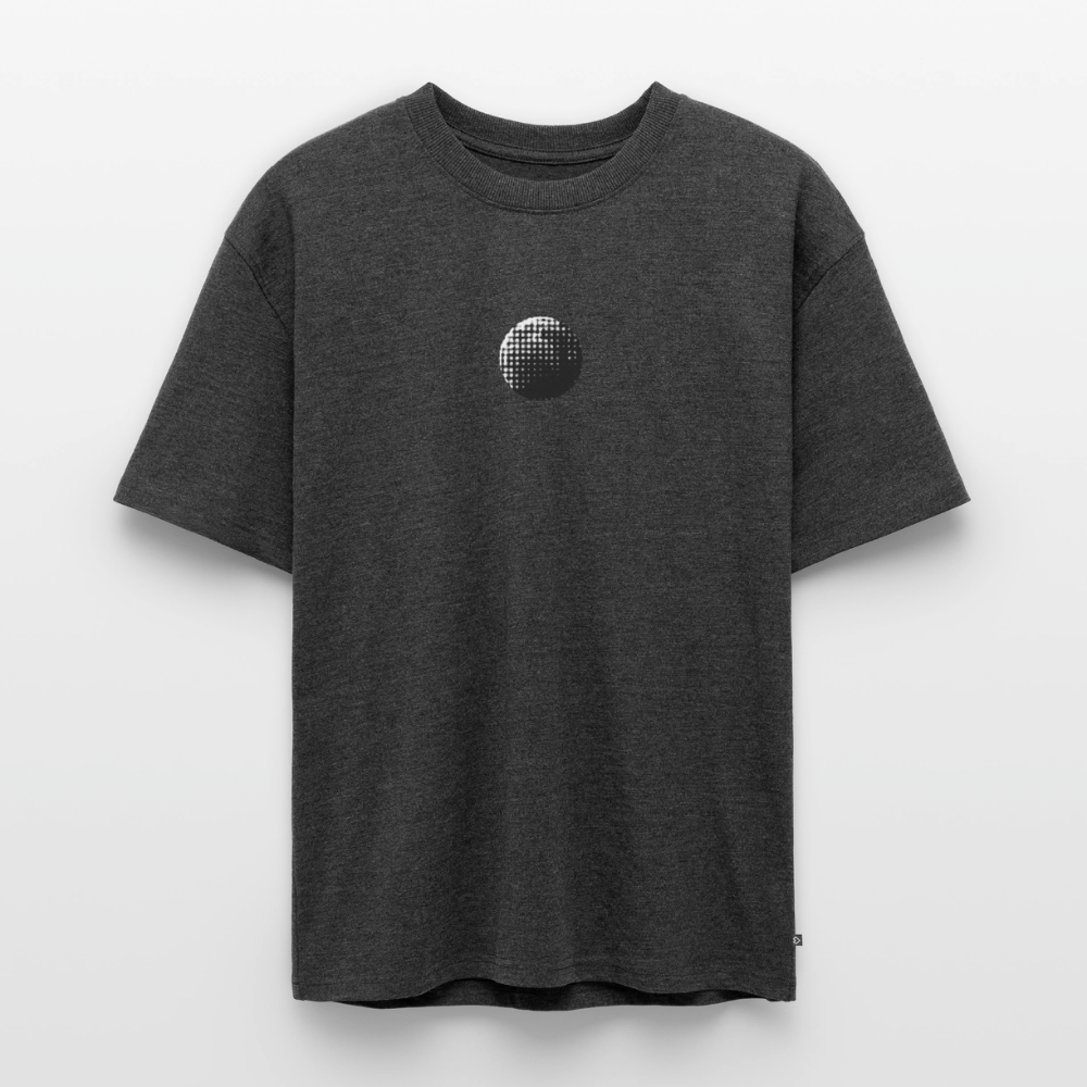 Premium Oversized Bio T-Shirt "Astronomy" – Mond-Print Unisex - Anthrazit meliert