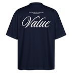 Oversized T-Shirt Unisex Bio-Baumwolle - Shirt mit inspirierendem Zitat | Premium Organic Streetwear | Person of Value - Navy