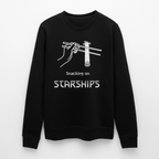 Starship Sweatshirt mit futuristischem Frontprint | „Snacking on Starships“ | 100% Bio-Baumwolle - Schwarz