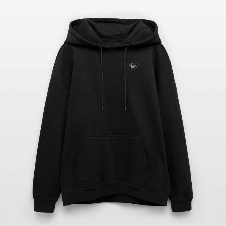 NO LIMITS Oversized Hoodie | Astronaut Design für Space-Fans - Schwarz