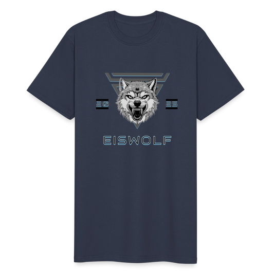 Workwear T-Shirt EISWOLF 2025 – Robustes Herren Shirt mit Wolf-Design & Militär-Ästhetik - Navy