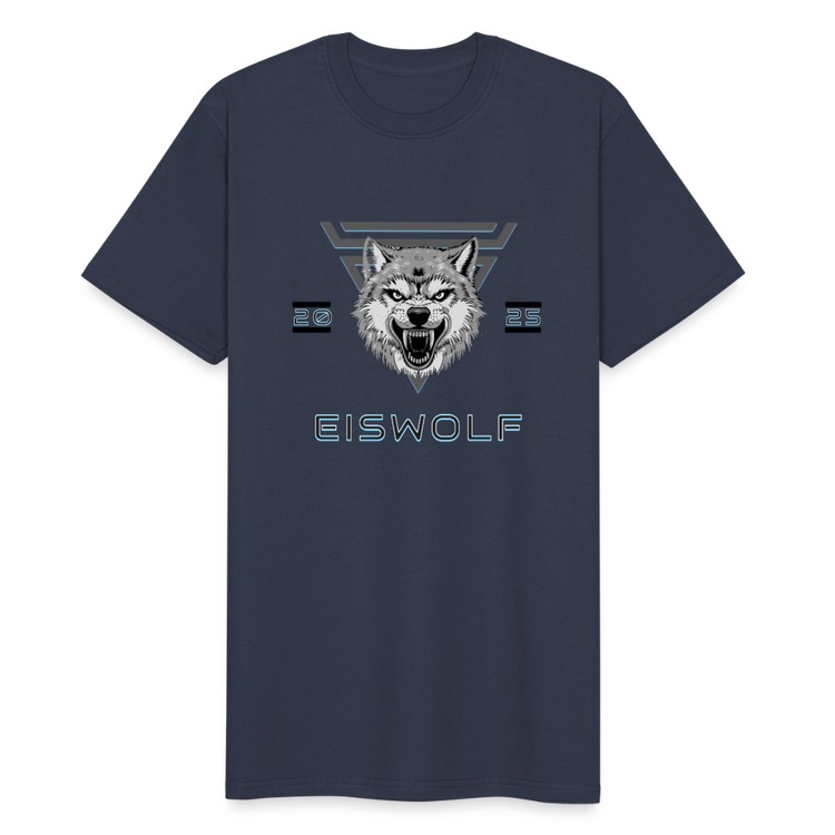 Workwear T-Shirt EISWOLF 2025 – Robustes Herren Shirt mit Wolf-Design & Militär-Ästhetik - Navy